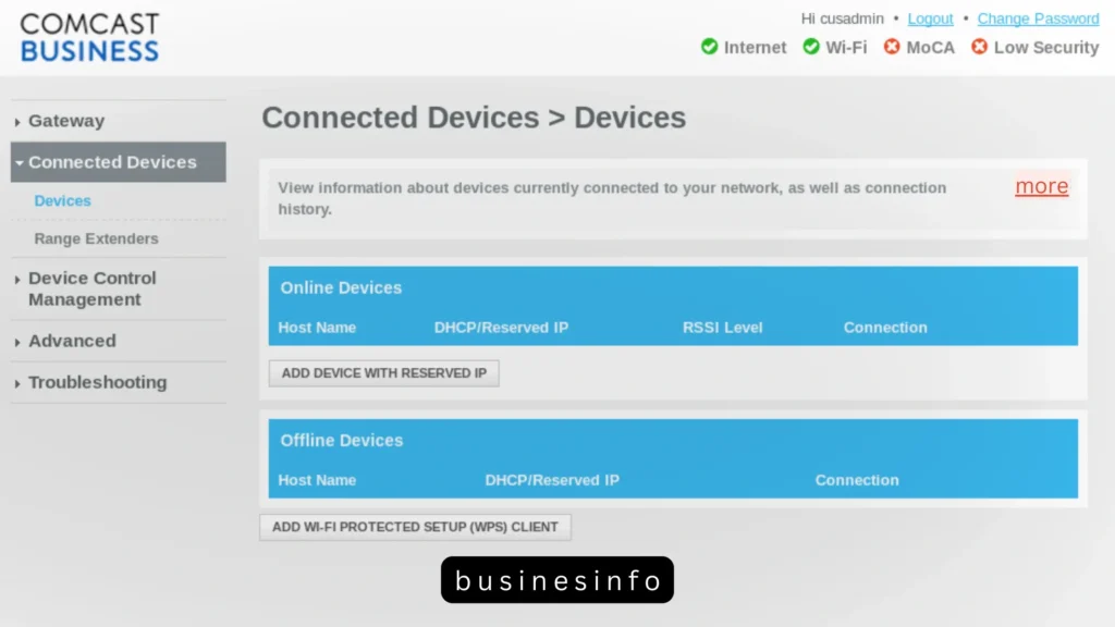 Comcast Business WiFi Settings Are Disabled